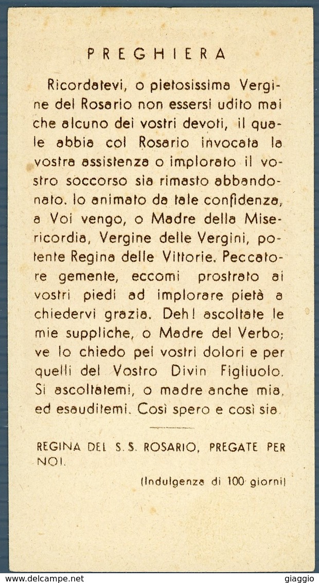 °°° Santino N. 396 - Madonna Del Rosario Venerata Nella Basilica Di S. Maria Novella °°° - Firenze