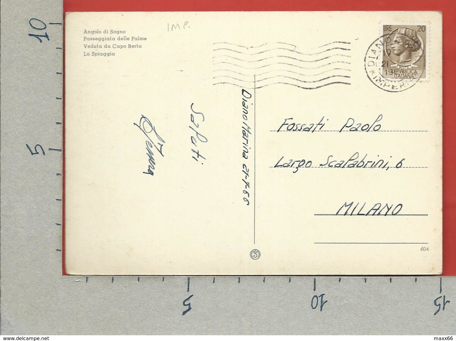 CARTOLINA VG ITALIA - Saluti Da DIANO MARINA (IM) - Vedutine Multivue - 10 X 15 - ANN. 1966 - Saluti Da.../ Gruss Aus...