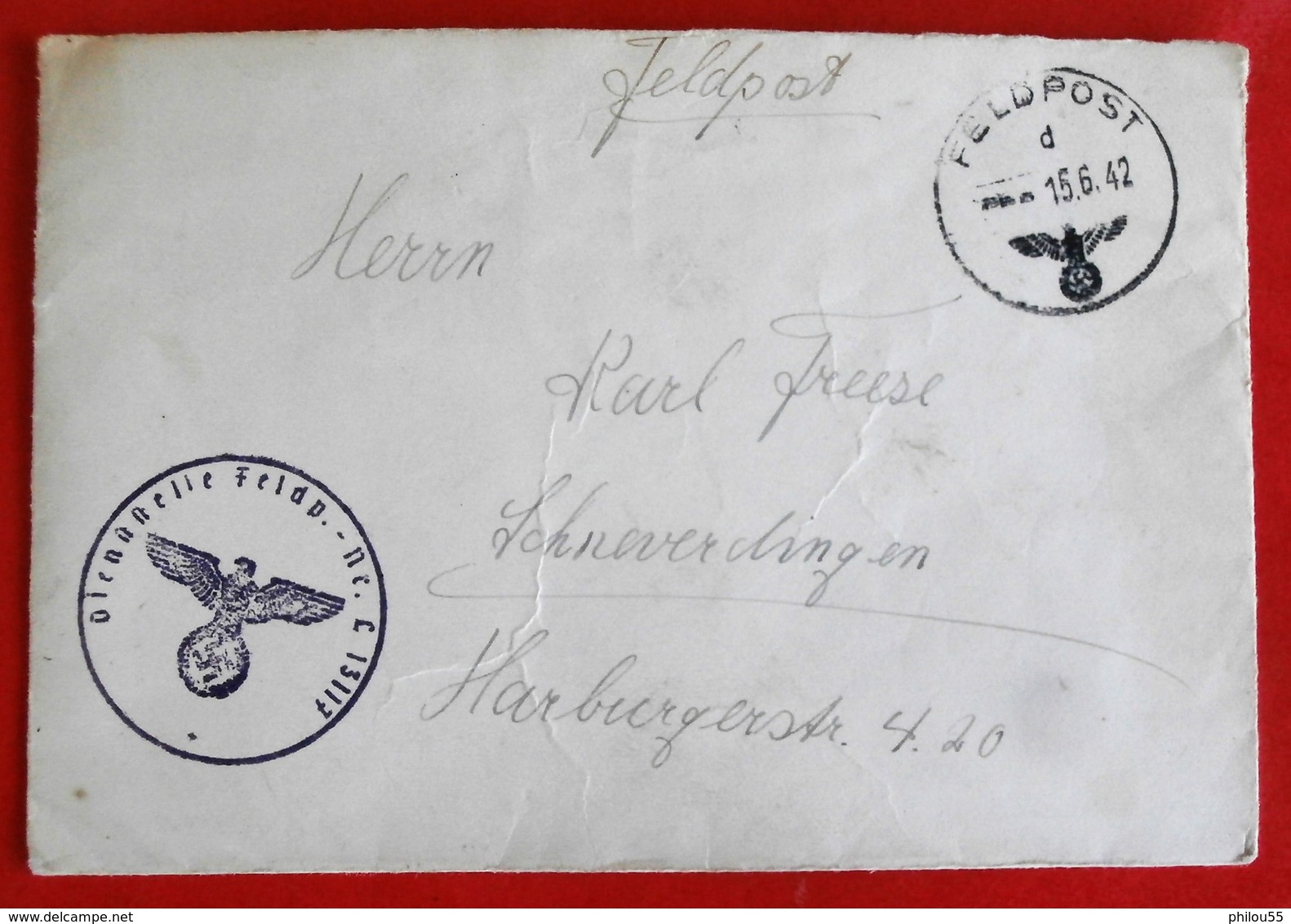 Enveloppe Schneverdingen Hombourg Tampons WW2 - Lettres & Documents