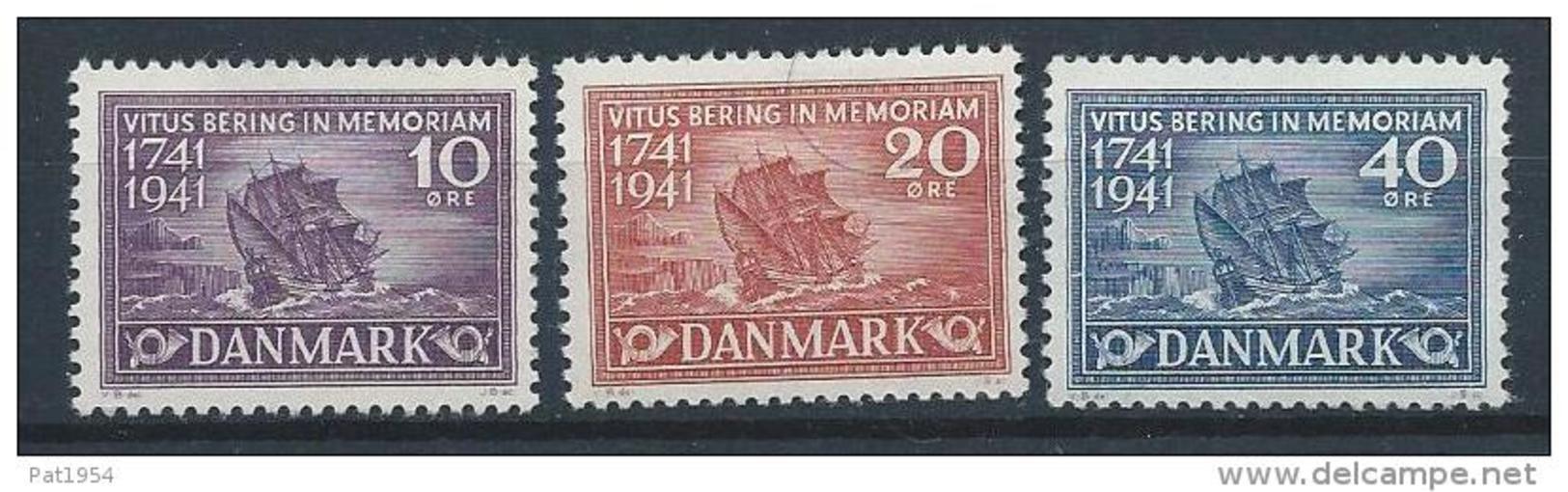 Danemark 1941 N° 278/280 Neufs** MNH Bateau Du Navigateur Vitus Bering - Nuovi