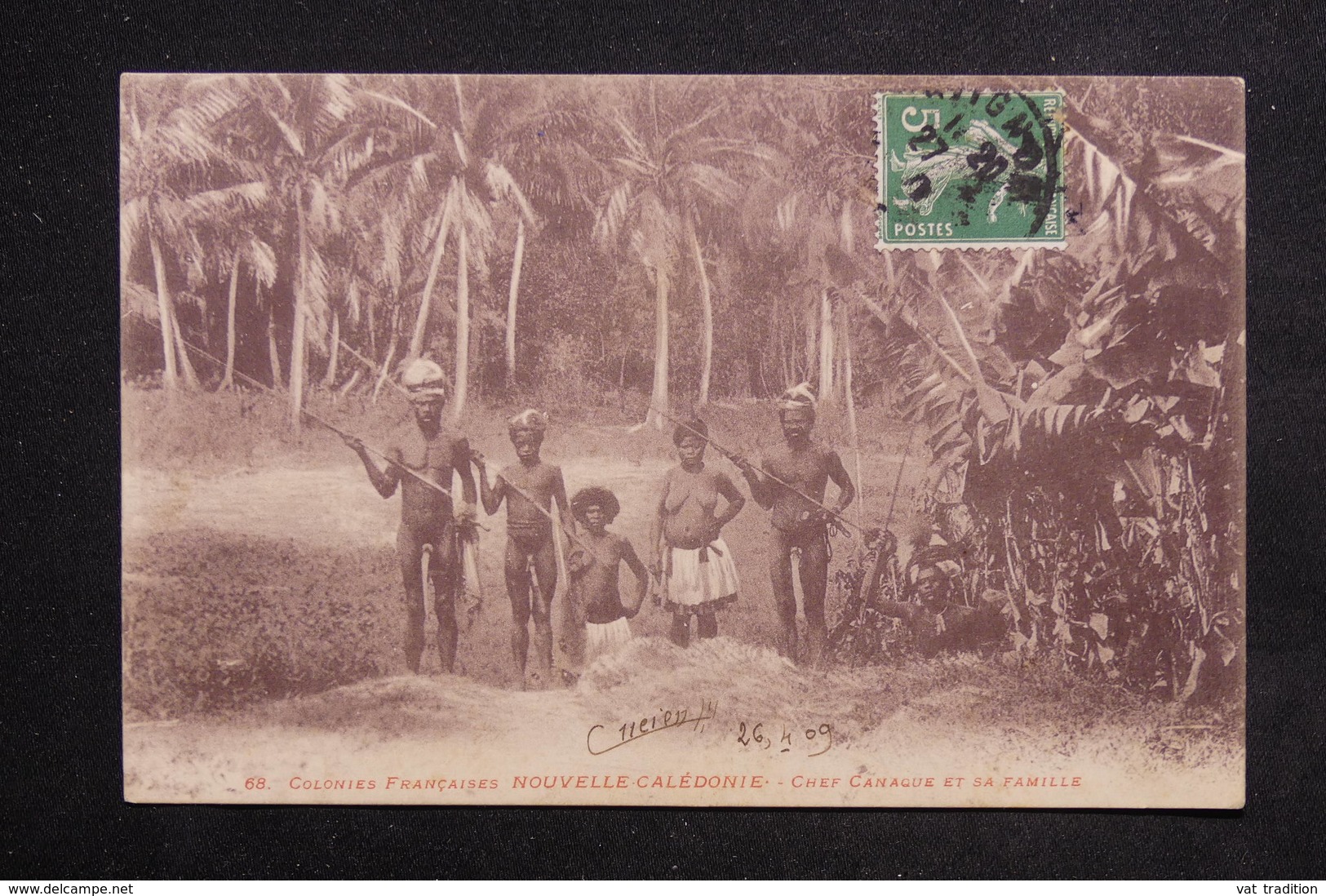 NOUVELLE CALÉDONIE - Carte Postale - Chef Canaque Et Sa Famille ( 1909 ) - L 23094 - Nouvelle-Calédonie