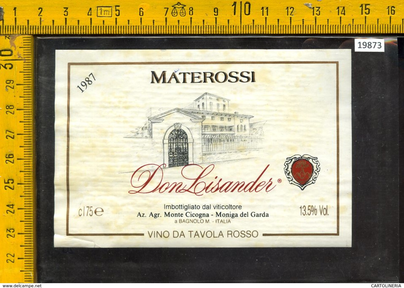 Etichetta Vino Liquore Don Lisander 1987 Materossi-Moniga Del Garda - Altri & Non Classificati