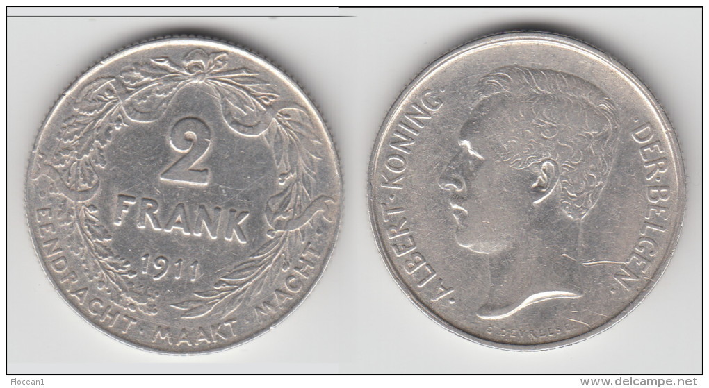 **** BELGIQUE - BELGIUM - 2 FRANCS 1911 ALBERT KONING DER BELGEN - ARGENT - SILVER **** EN ACHAT IMMEDIAT - 2 Frank