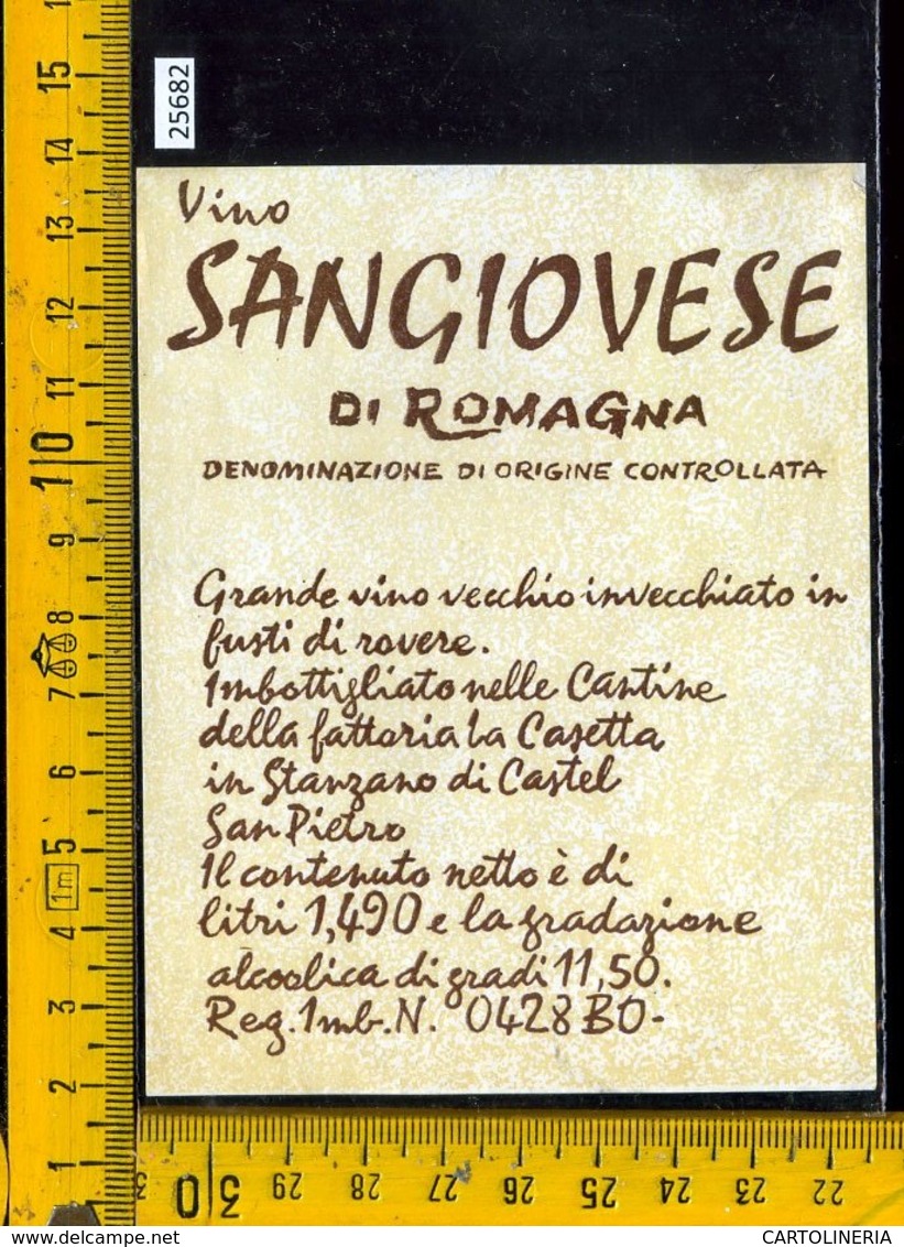 Etichetta Vino Liquore Sangiovese Di Romagna- Castel S. Pietro BO - Altri & Non Classificati