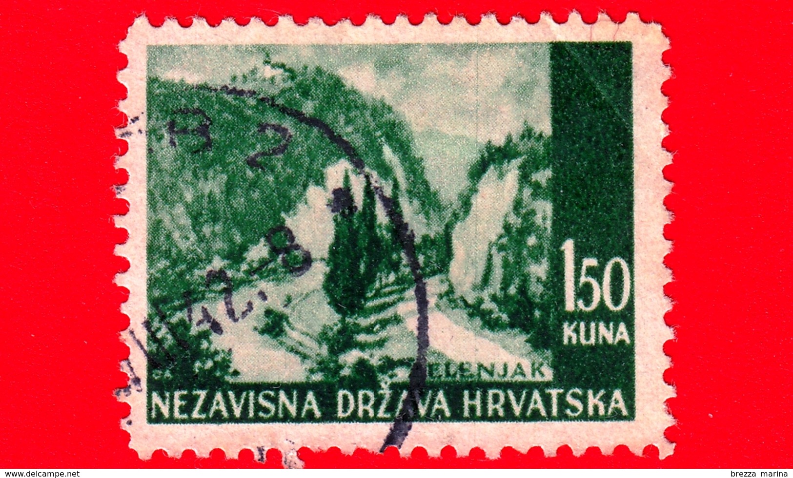 CROAZIA - HRVATSKA - Usato - 1941 - Panorama Di Zelenjak - 1.50 - Kroatië