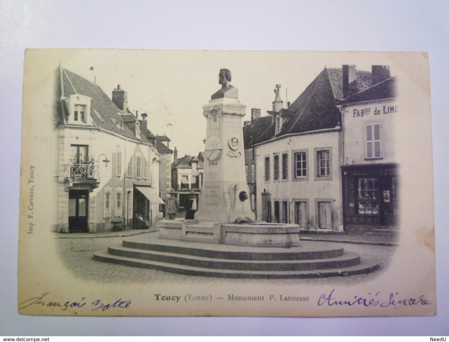 GP 2019 - 314  TOUCY  (Yonne)  :  Monument  P.  LAROUSSE   1903   XXX - Toucy