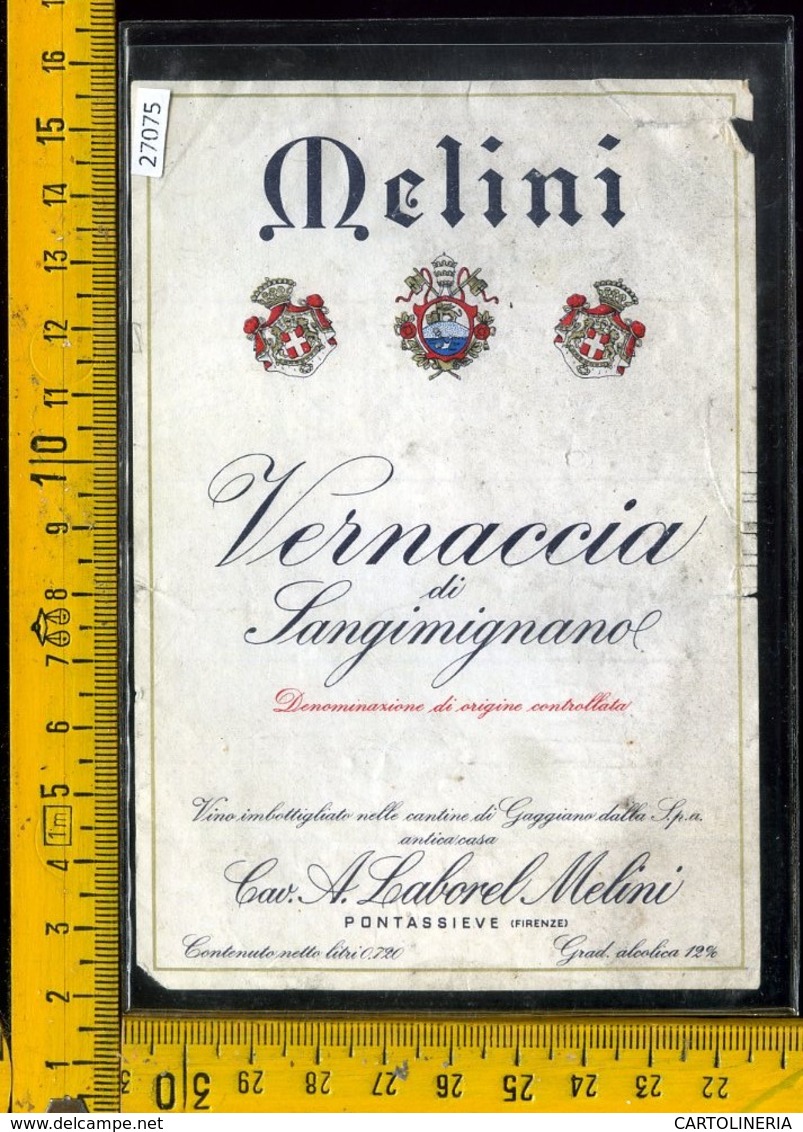 Etichetta Vino Liquore Vernaccia Di S.Gimignano Melini-Pontassieve FI - Altri & Non Classificati