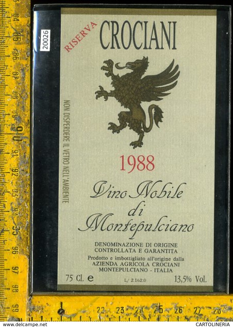 Etichetta Vino Liquore Nobile Di Montepulciano 1988-Crociani - Altri & Non Classificati