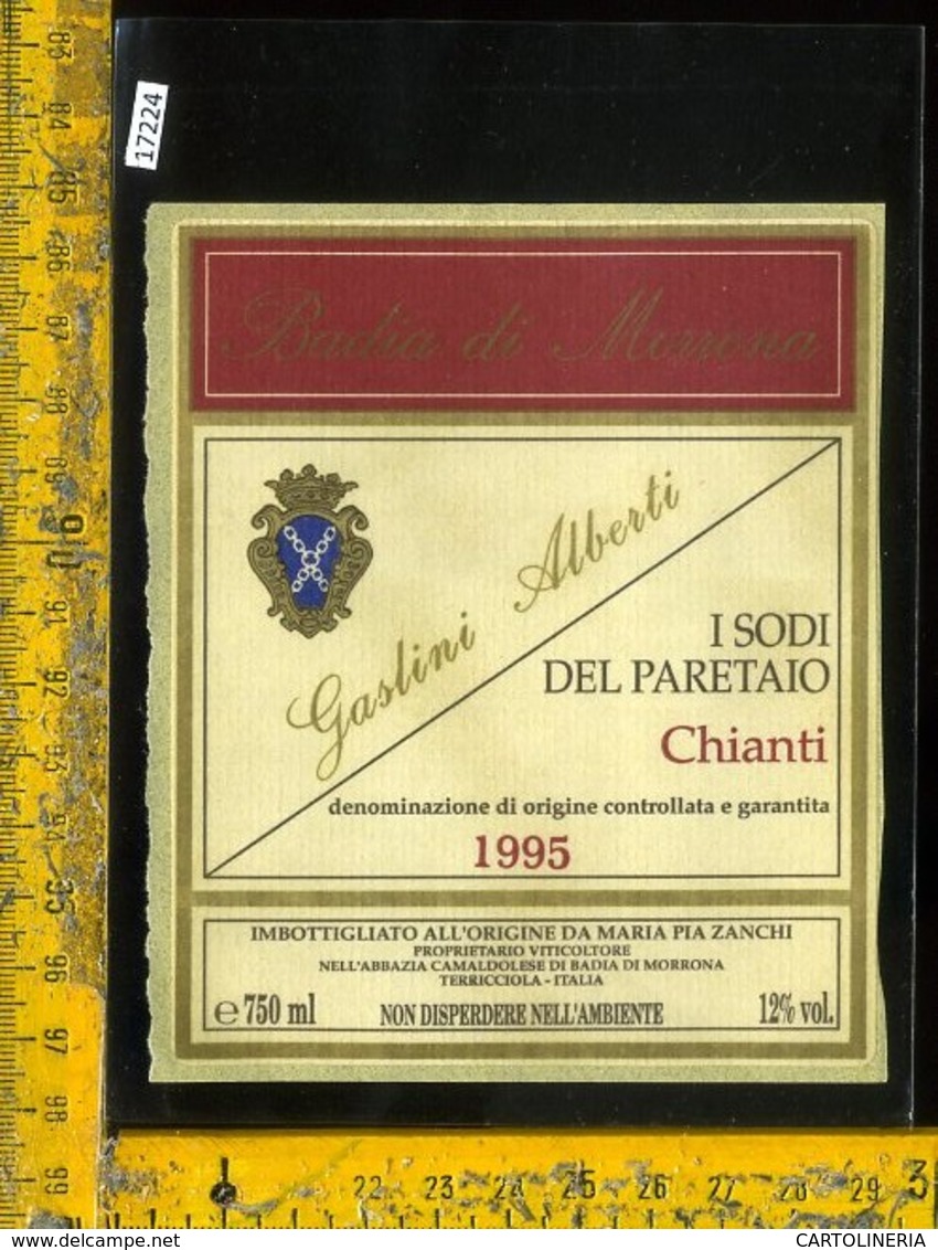 Etichetta Vino Liquore Chianti I Sodi Del Paretaio 1995-Badia Di Morrona-Terricciola - Altri & Non Classificati