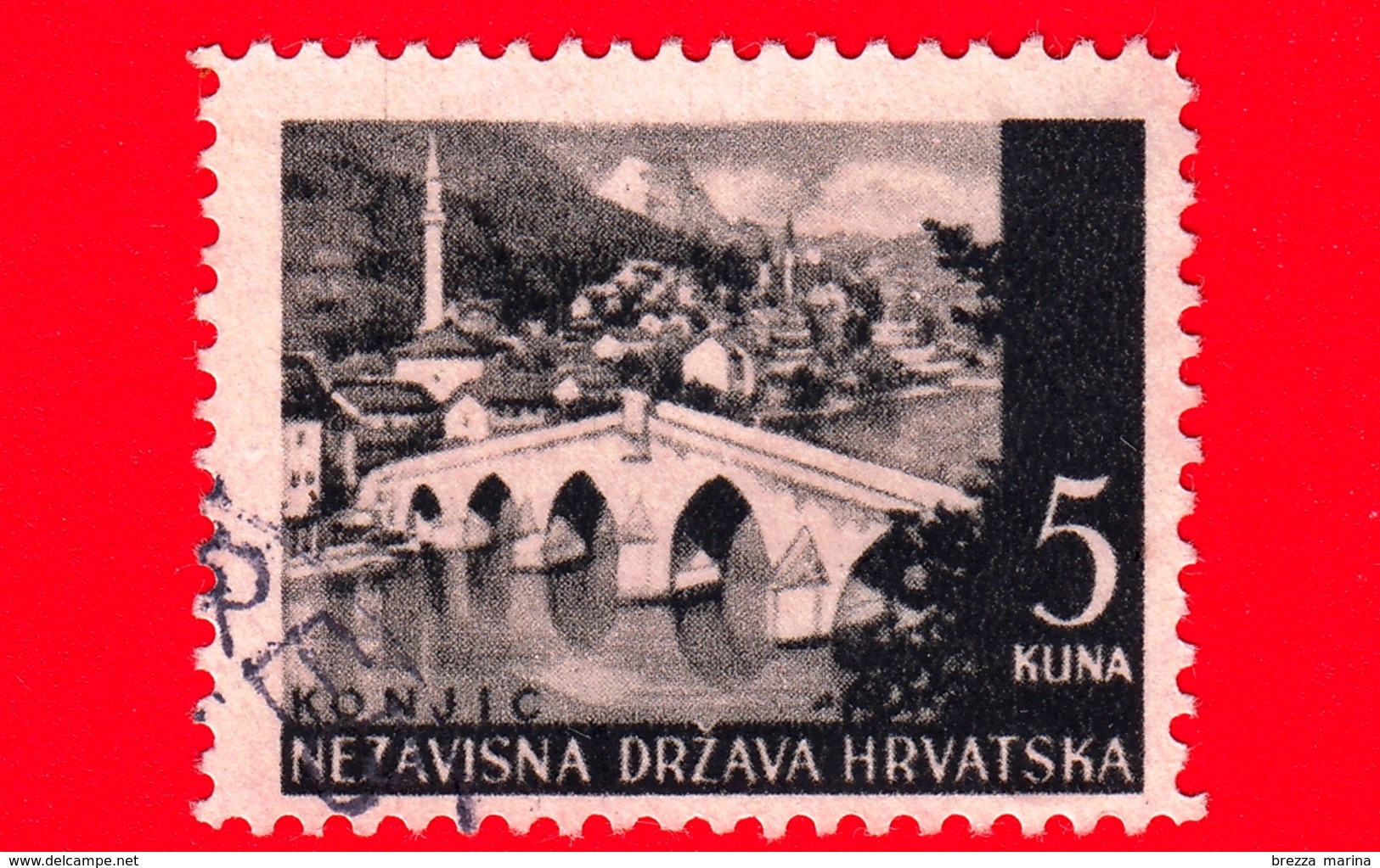 CROAZIA - HRVATSKA - Usato - 1941 - Paesaggi - Ponte A Konjic - 5 - Croazia