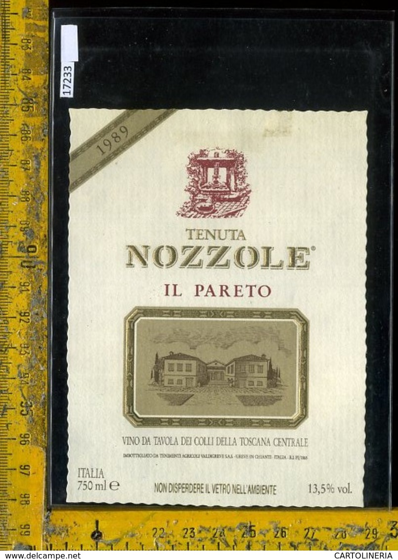 Etichetta Vino Liquore Il Pareto 1989 Nozzole-Greve In Chianti - Altri & Non Classificati