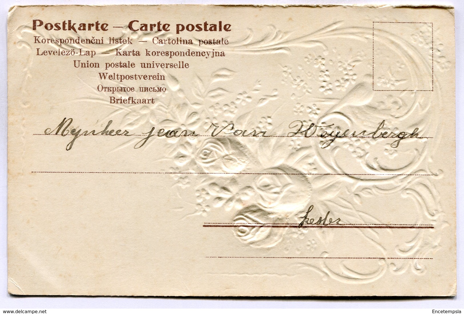 CPA - Carte Postale - Belgique - Carte En Relief - Fleur Et Oiseau  ( DD7314) - Fleurs