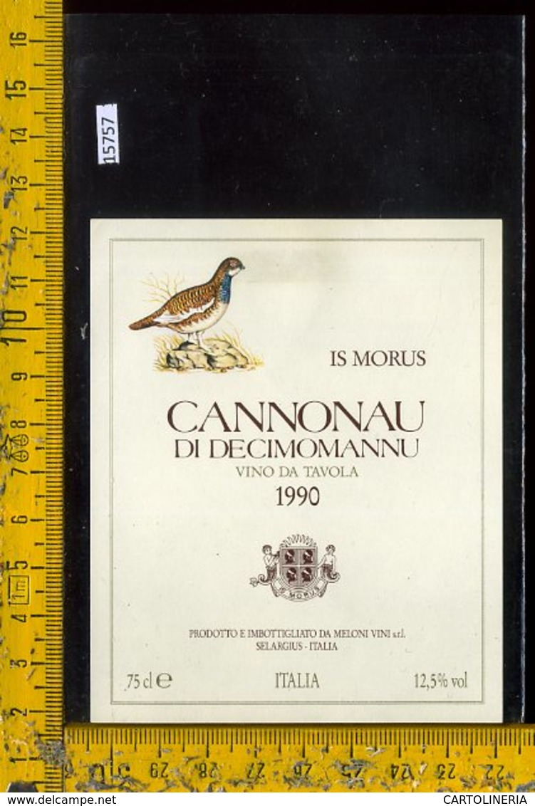 Etichetta Vino Liquore Cannonau Di Decimomannu 1990 Selargius-Sardegna - Altri & Non Classificati