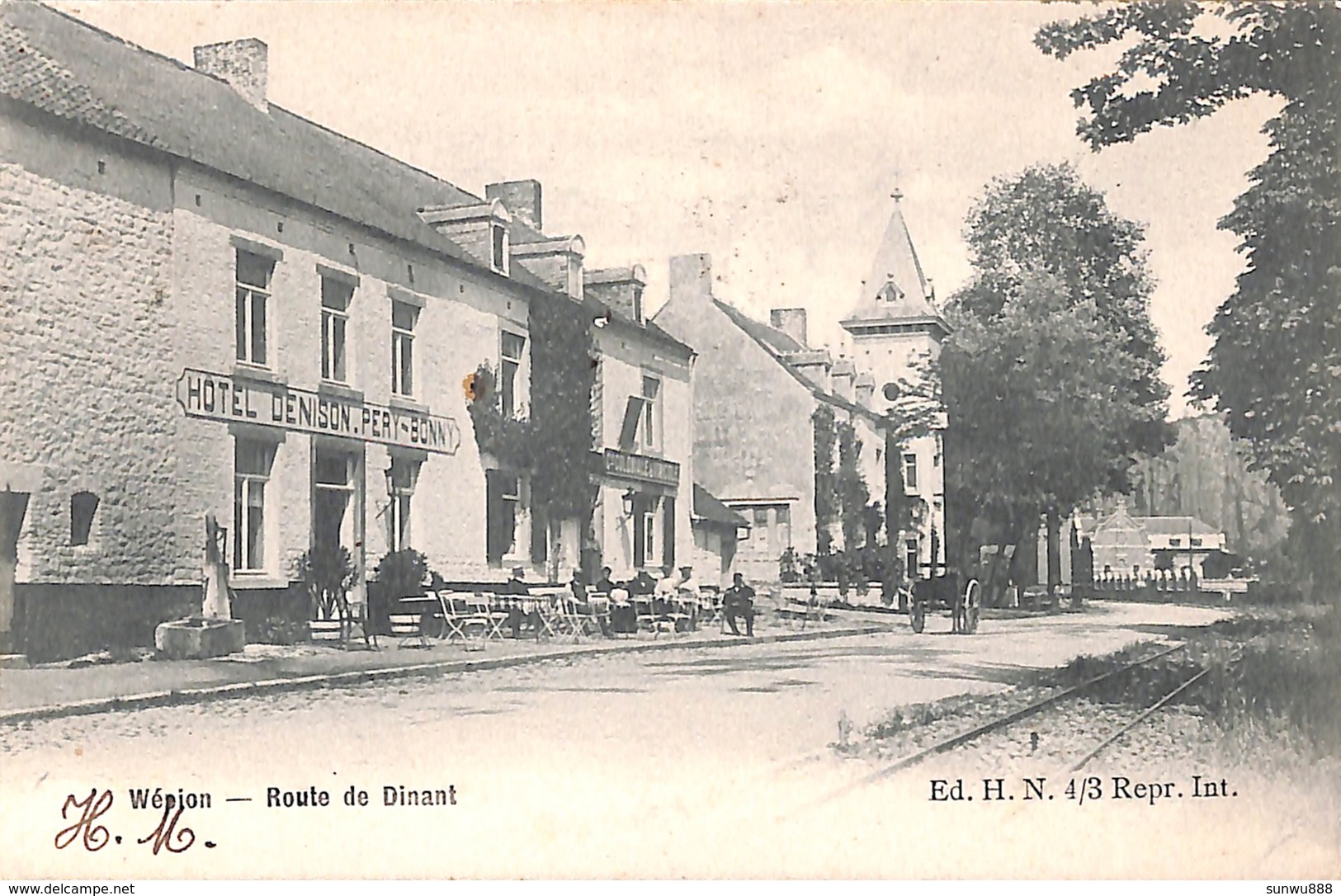 Wépion - Route De Dinant (Ed. H N, Animée Hôtel Denison, 1904) - Namen