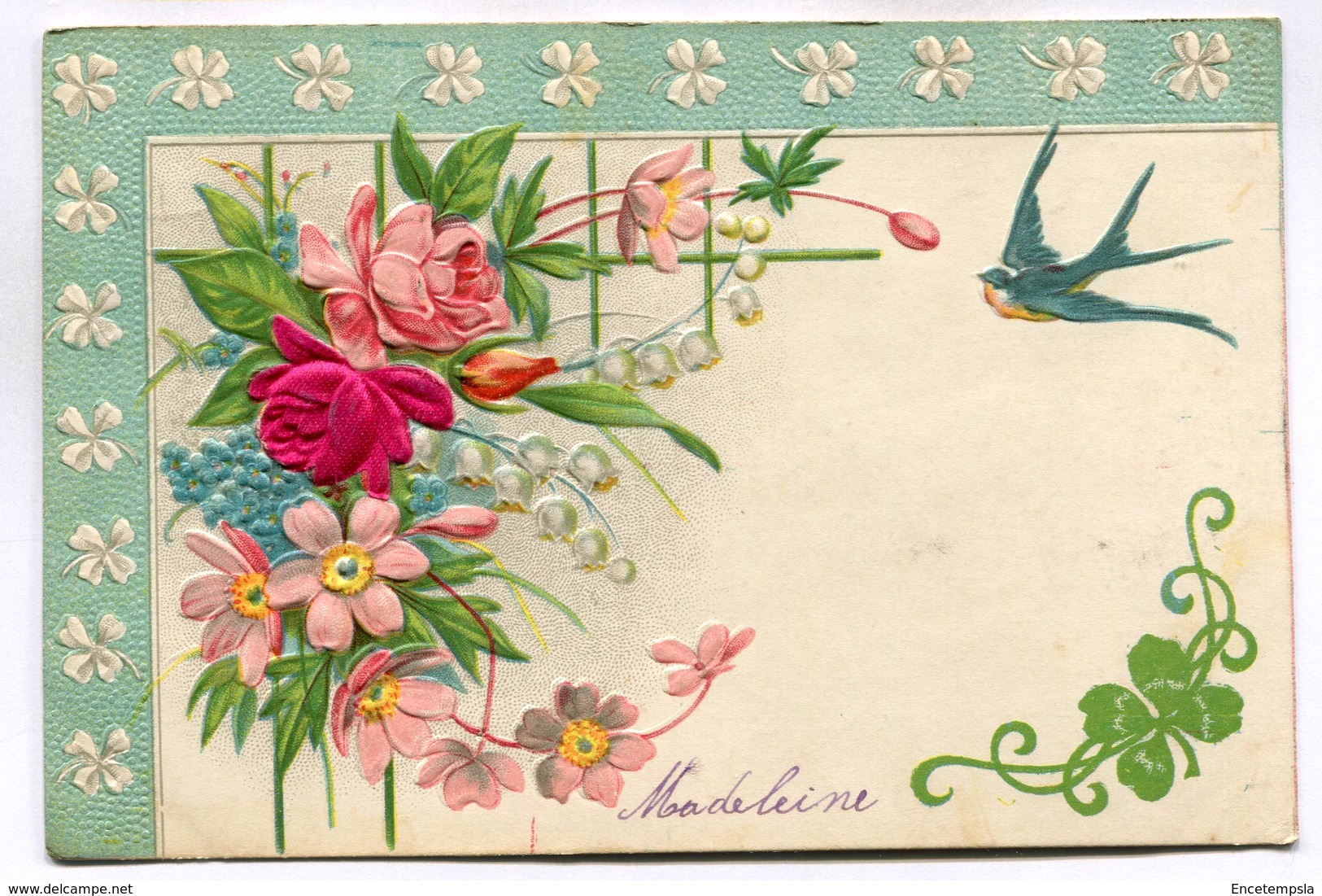 CPA - Carte Postale - Belgique - Carte En Relief - Fleur Et Oiseau - 1904 ( DD7315) - Fleurs
