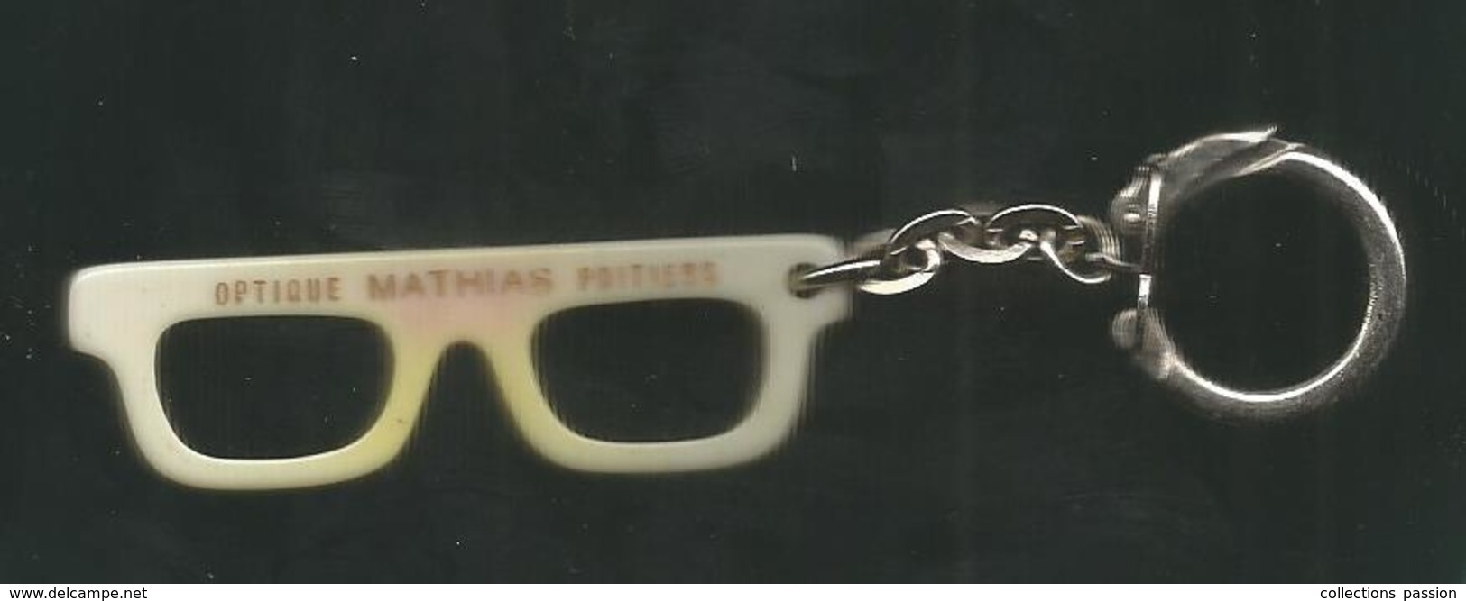 Porte Clefs, Clés ,lunettes , OPTIQUE MATHIAS POITIERS , 2scans ,  Frais Fr 1.95 E - Porte-clefs