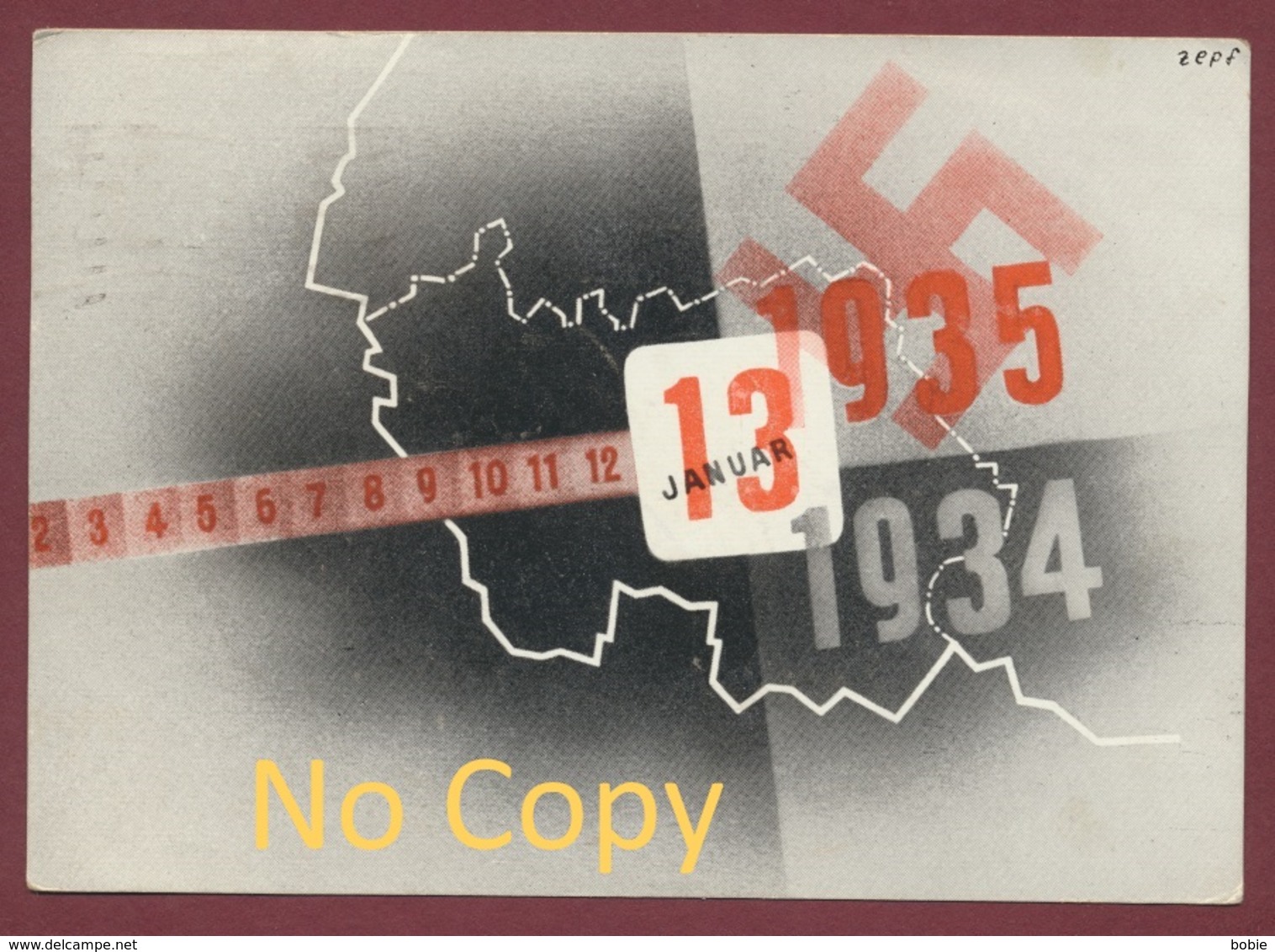 Postkarte - Saar Volksabstimmung Im Saargebiet 13 Januar.1935, , Sarre - Saarland / Plébiscite - Covers & Documents