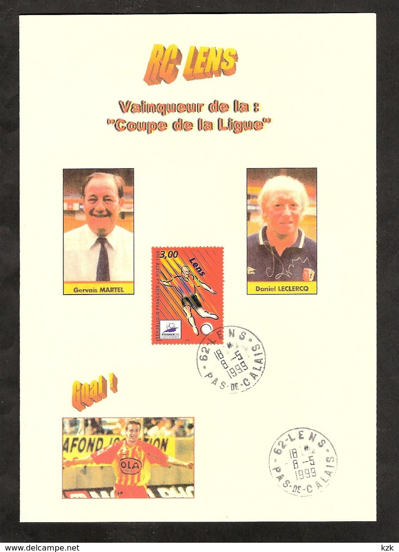 4 07	135	RC LENS - Vainqueur De La Ligue 1999 - Lettres & Documents