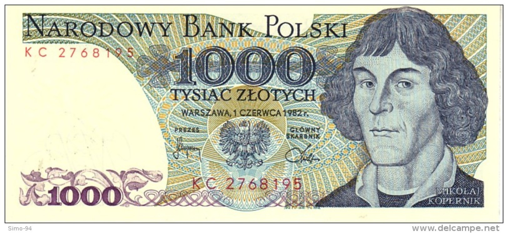 Poland P146c 1000 Zlotych 1982  Unc - Polonia