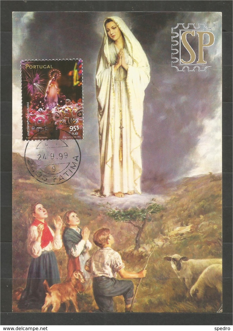 Portugal 1999 Postal Máximo Nossa Senhora De Fátima Encontro De Cultura Religion Religione Nuestra Señora Notre Dame - Christianisme