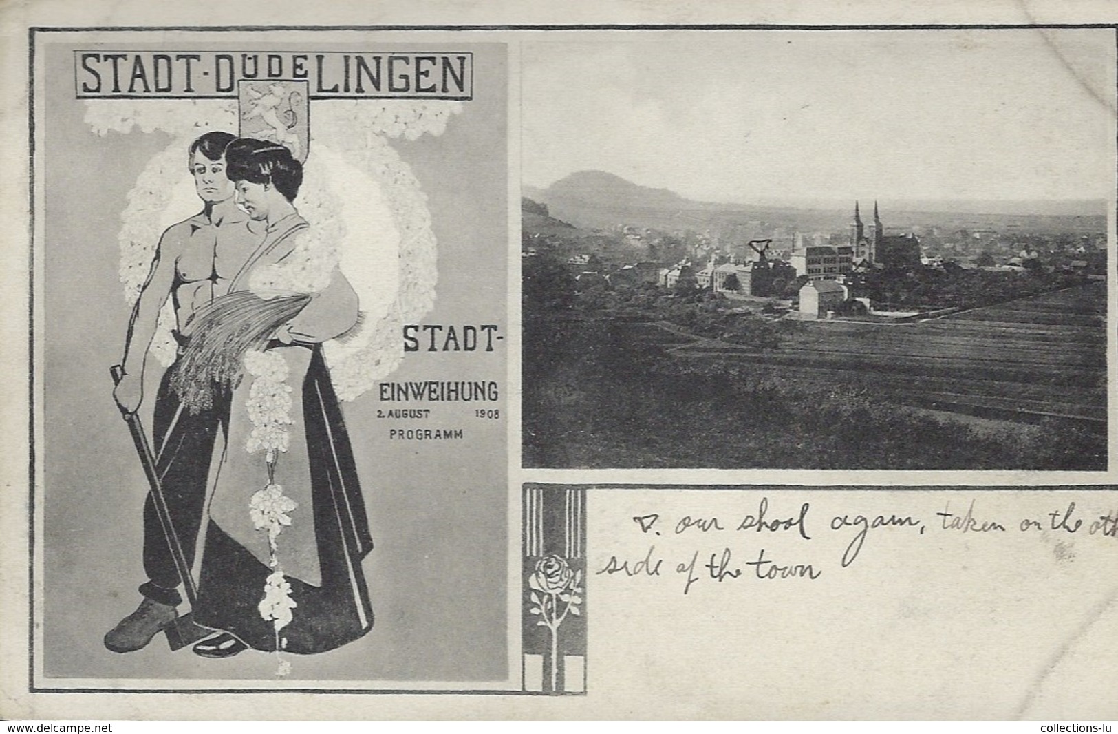 Stadt Düdelingen    Stadt Einweihung  2.August  1908 - Autres & Non Classés