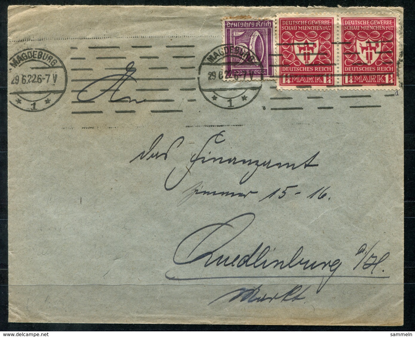 4452 - D.R. - Brief Mit U.a. Mi. 199d (2) - Infla Geprüft / Rückseitig Große Siegelmarke MAGDEBURG - Briefe U. Dokumente