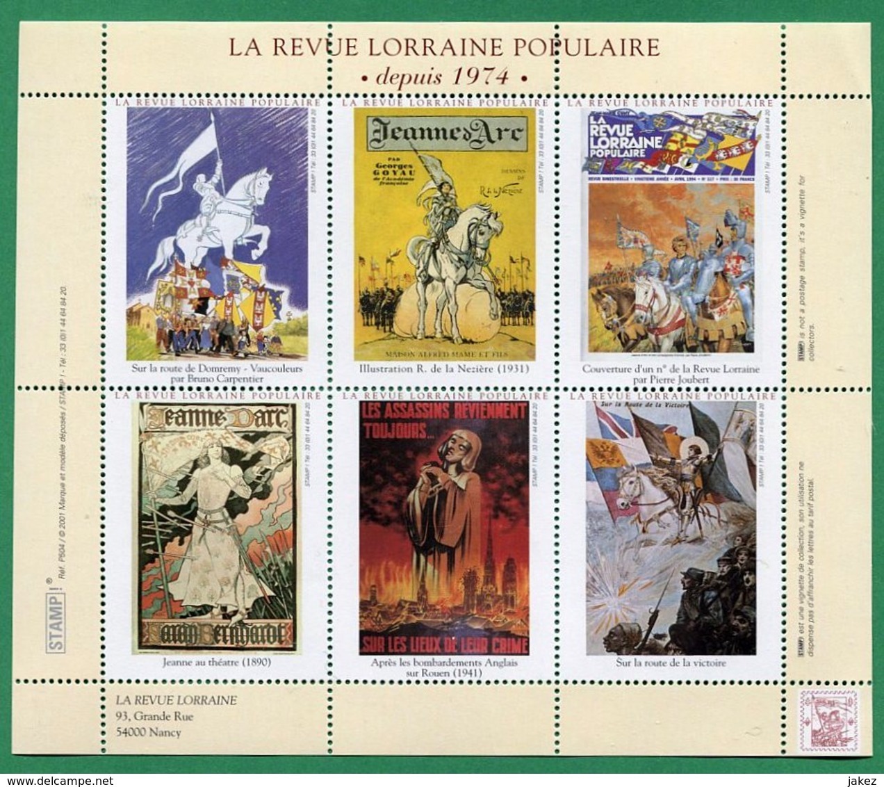 JEANNE D'ARC Bloc Feuillet De La Revue Lorraine Populaire Nancy - Blocks & Sheetlets & Booklets