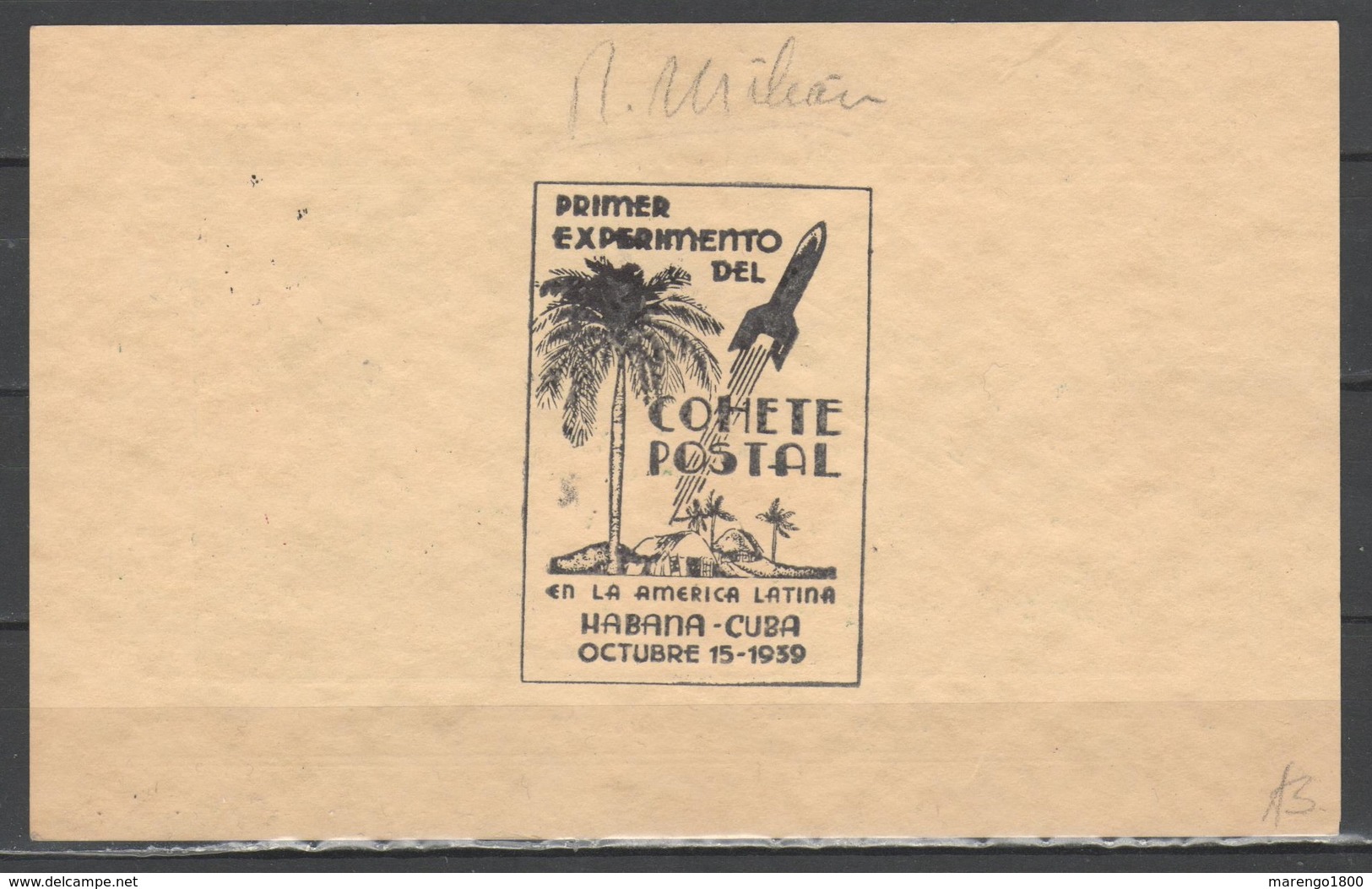 Cuba 1938 - Esperimento Di Posta Con Razzo - Cartolina Ricordo        (g5495h) - Storia Postale