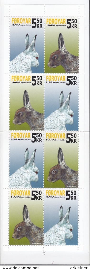 FÄRÖER  Markenheftchen MH 25, 4x 526-527, Postfrisch **, Schneehase 2005 - Färöer Inseln