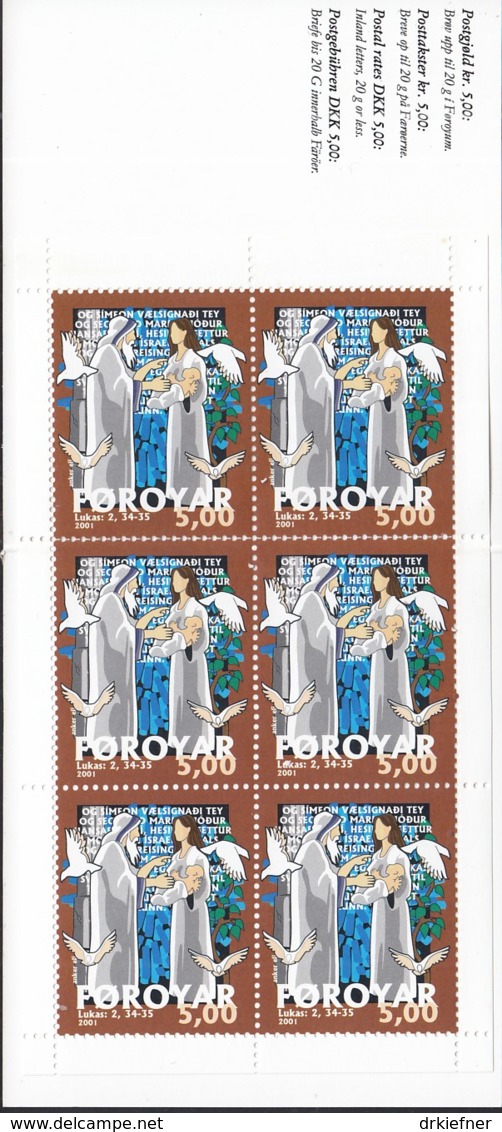 FÄRÖER  2 Markenheftchen MH, 6x 412-413, Postfr. **, Weihnachten 2001 - Färöer Inseln