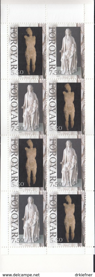 FÄRÖER Markenheftchen MH 30, 4x 624-625, Postfrisch **, Skulpturen Aus Der Kirche Von Kirkjubøur, 2007 - Färöer Inseln