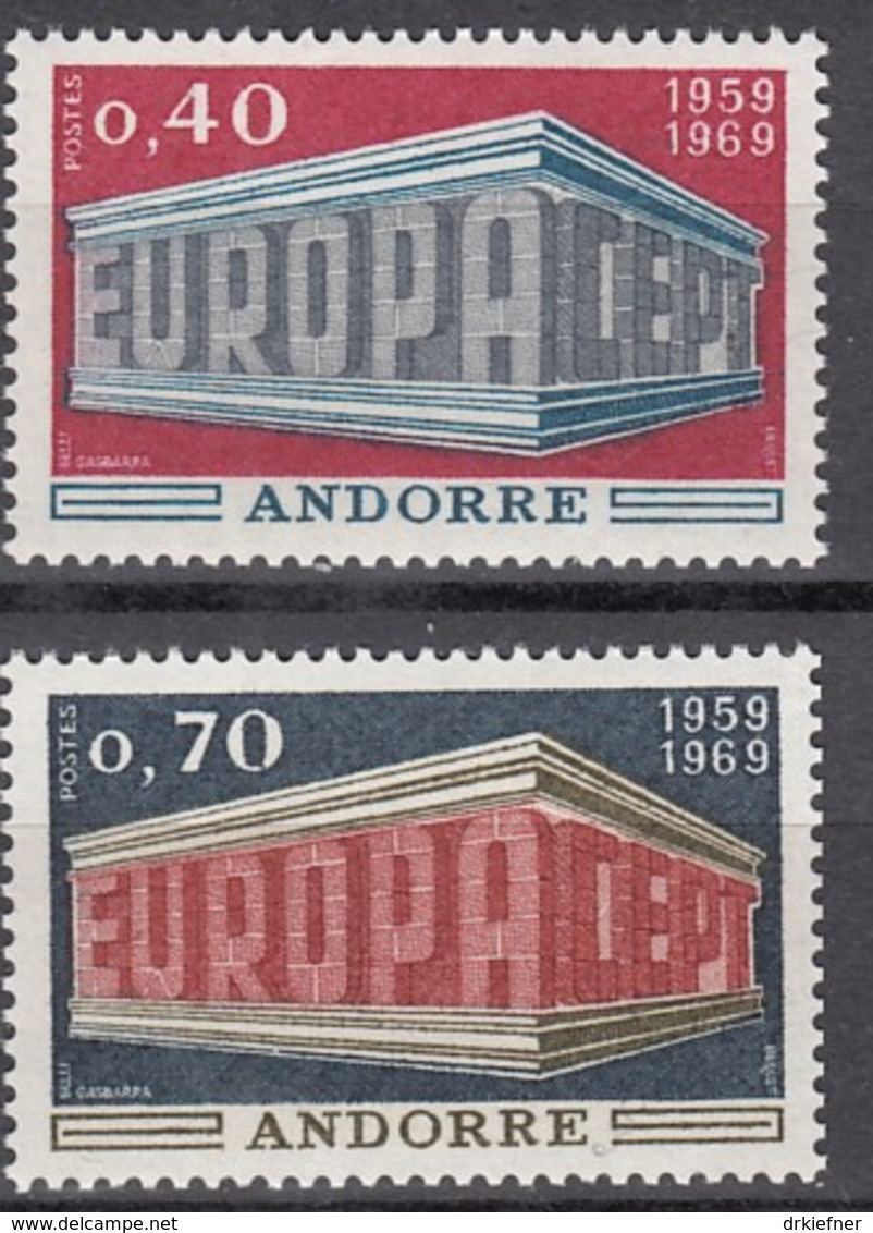 ANDORRA Franz. 214-215, Postfrisch **, Europa CEPT 1969 - Ungebraucht