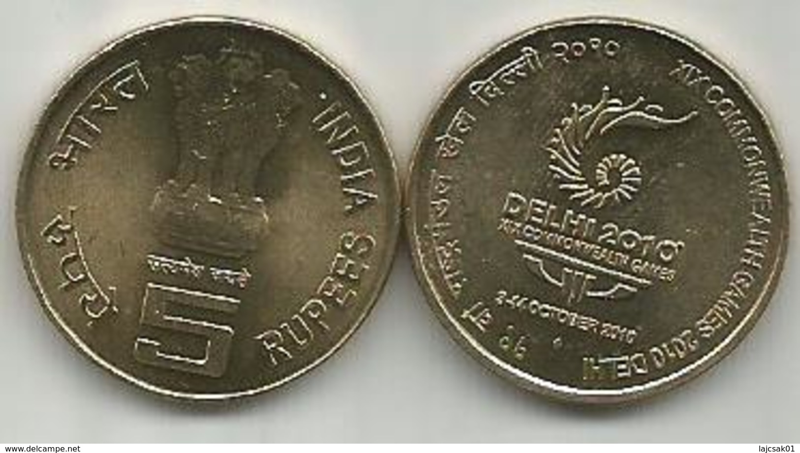 India 5 Rupees 2010. COMMONWEALTH GAMES - Inde