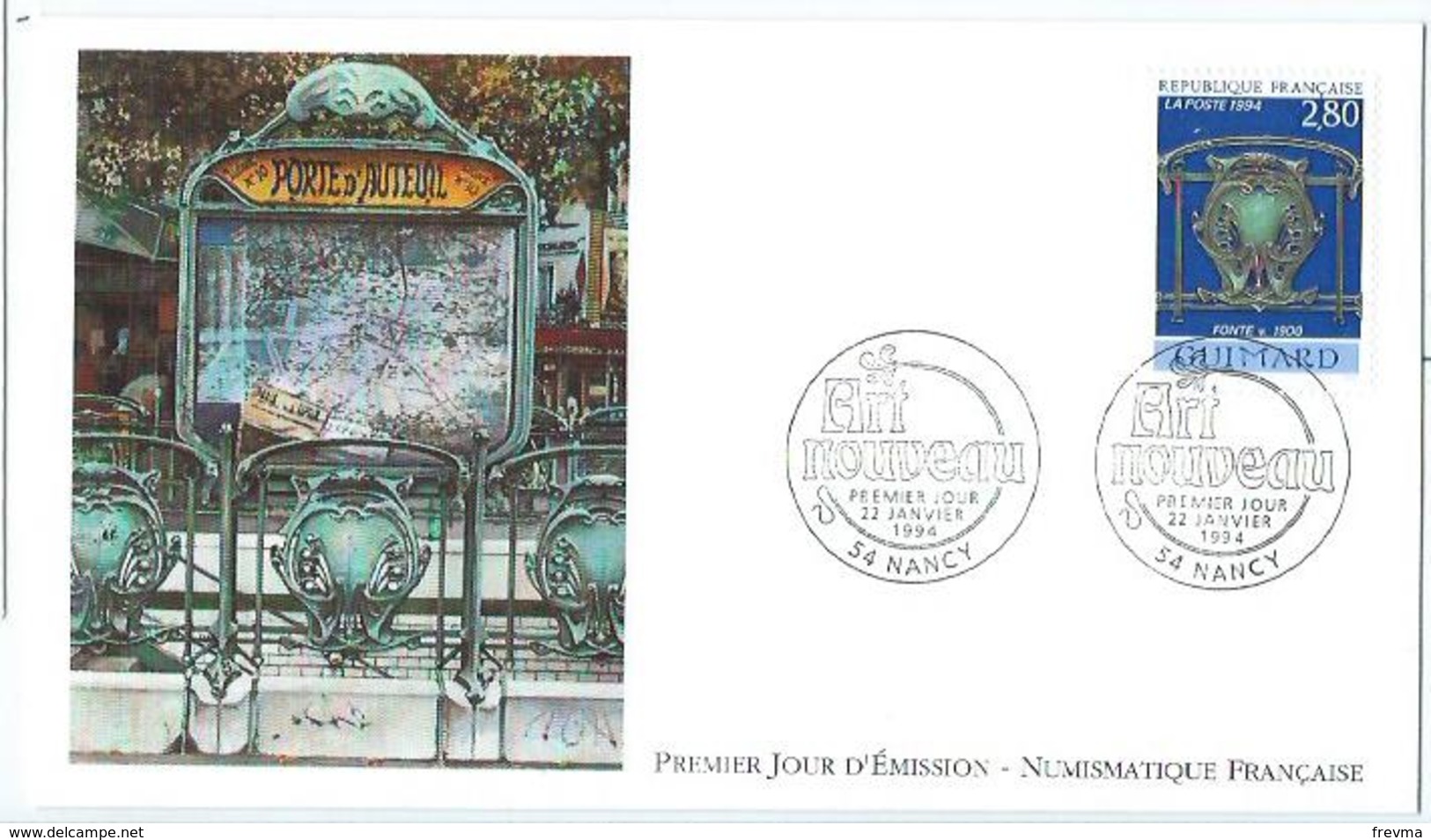 Enveloppe 1er Jour France FDC Art Nouveau 1994 - 1990-1999