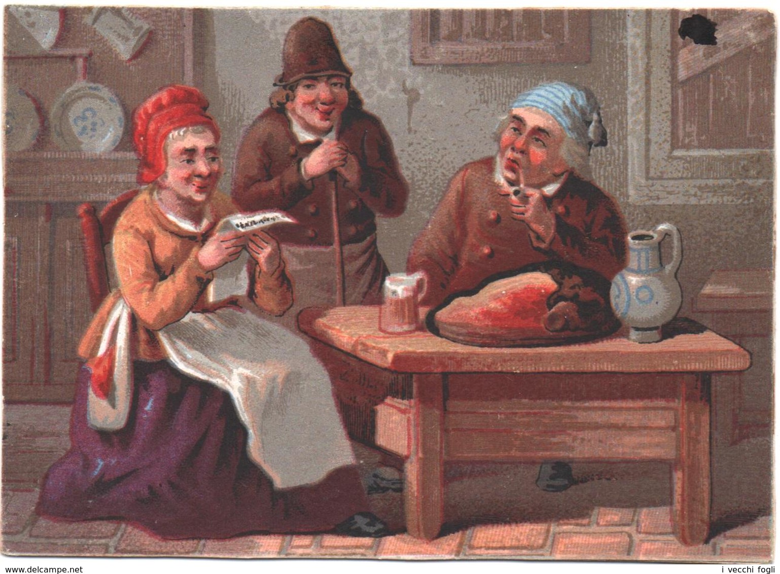 RARE Chromo, Victorian Trade Card. Bretons, La Lecture D'une Lettre En Famille. Testu Massin 32-37/1 - Autres & Non Classés