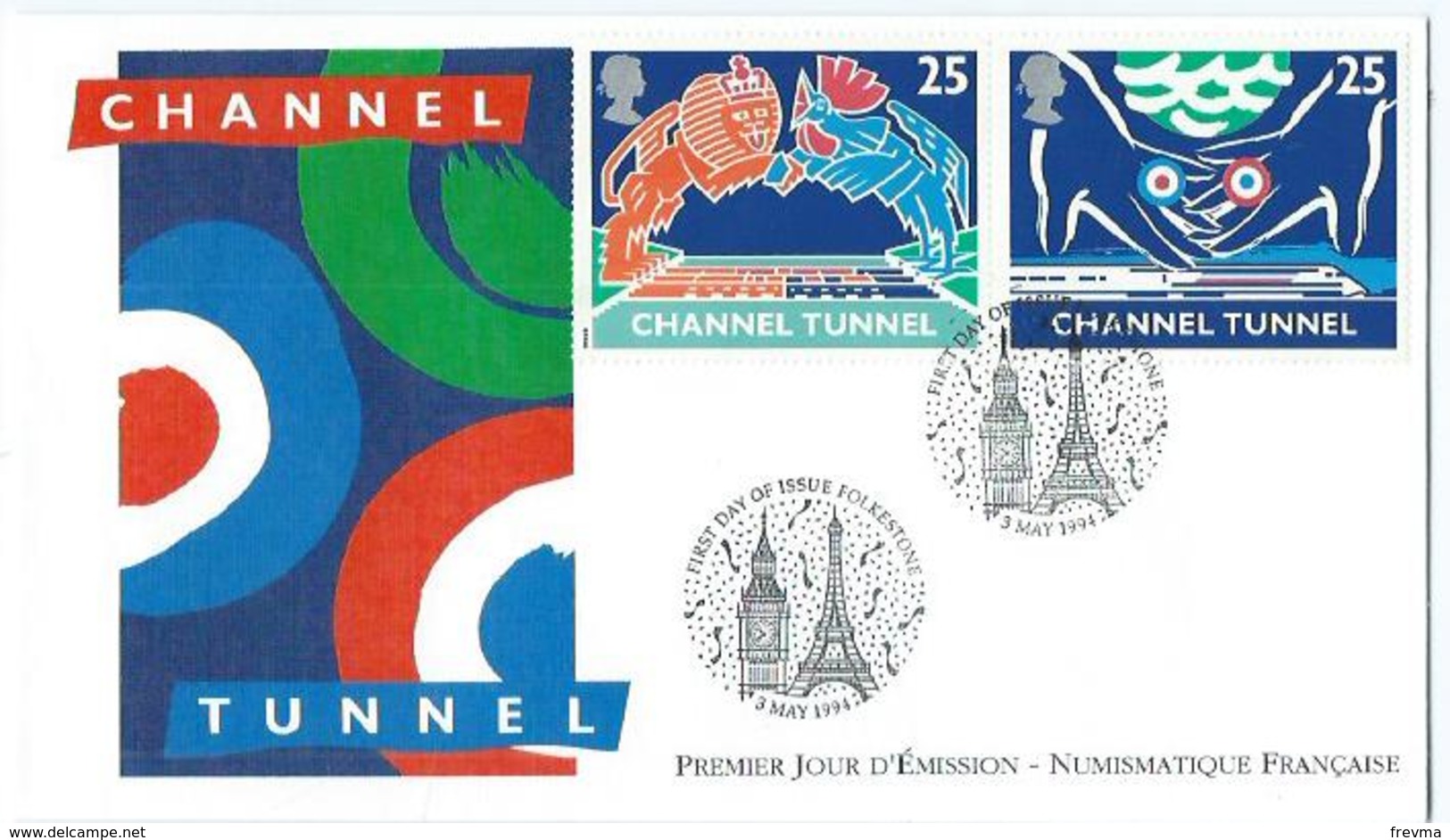 Enveloppe 1er Jour France FDC Tunnel Sous La Manche 1994 - 1990-1999