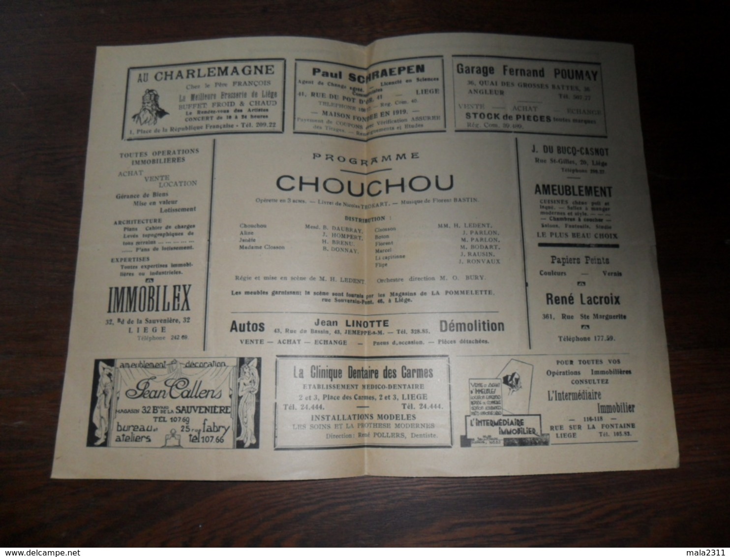 ANCIEN PROGRAMME / THEATRE WALLON DU TROCADERO / 26ième  ANNEE / 1942 - Programas