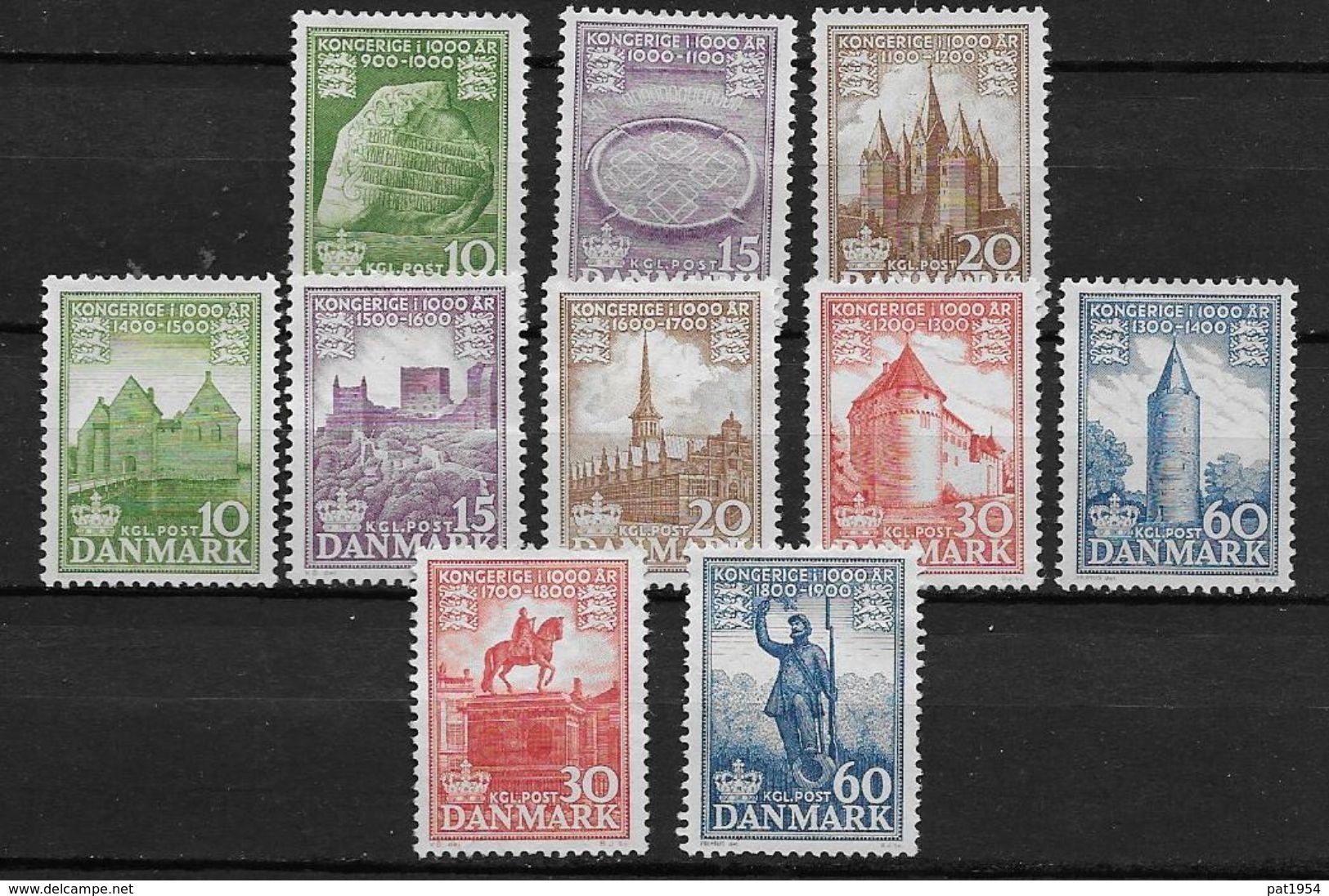 Danemark 1953-1956 N° 347/349, 353/357, 360/361 Série Neuve** MNH Millénaire Du Royaume - Neufs