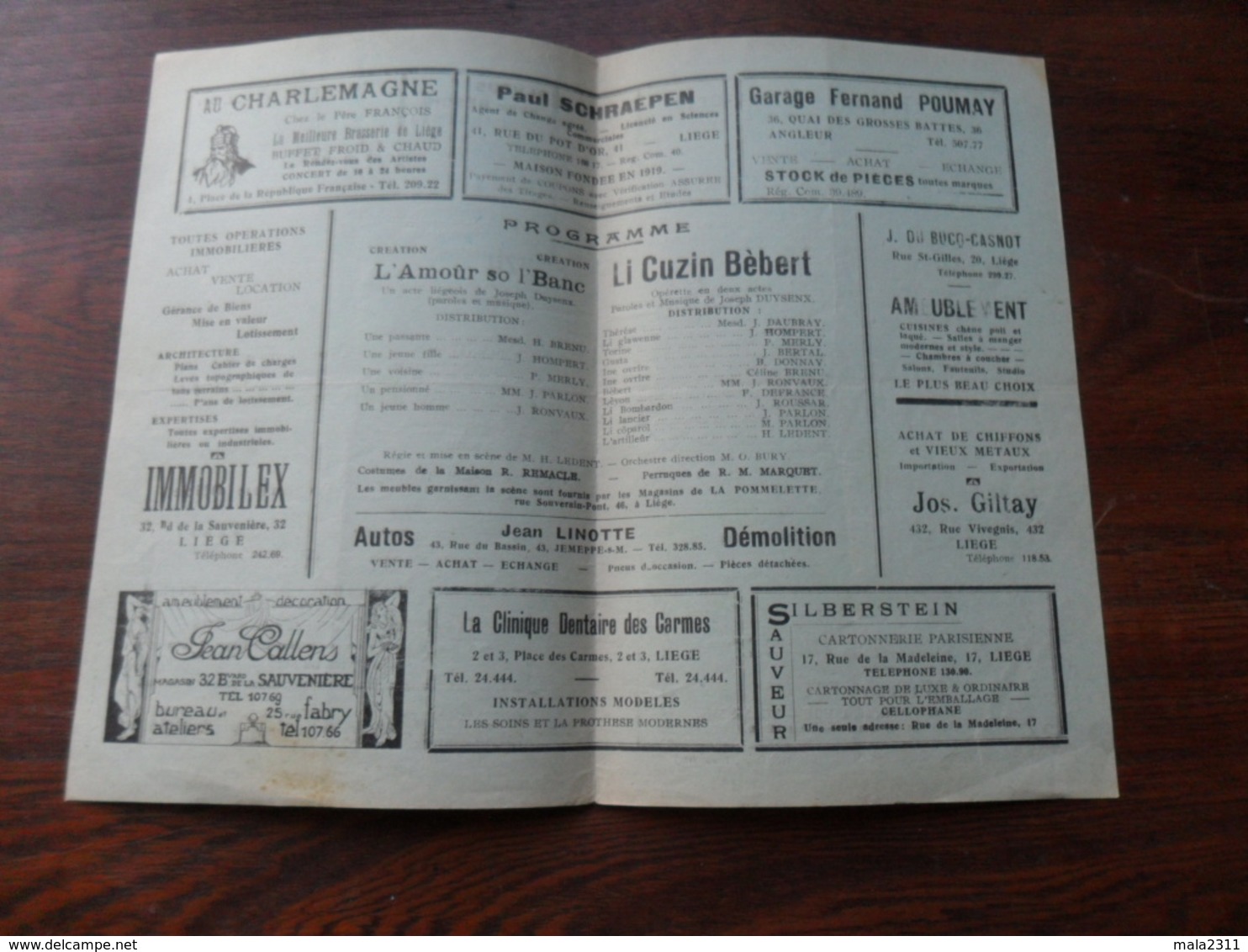 ANCIEN PROGRAMME / THEATRE WALLON DU TROCADERO / 26ième  ANNEE / 1942 - Programma's