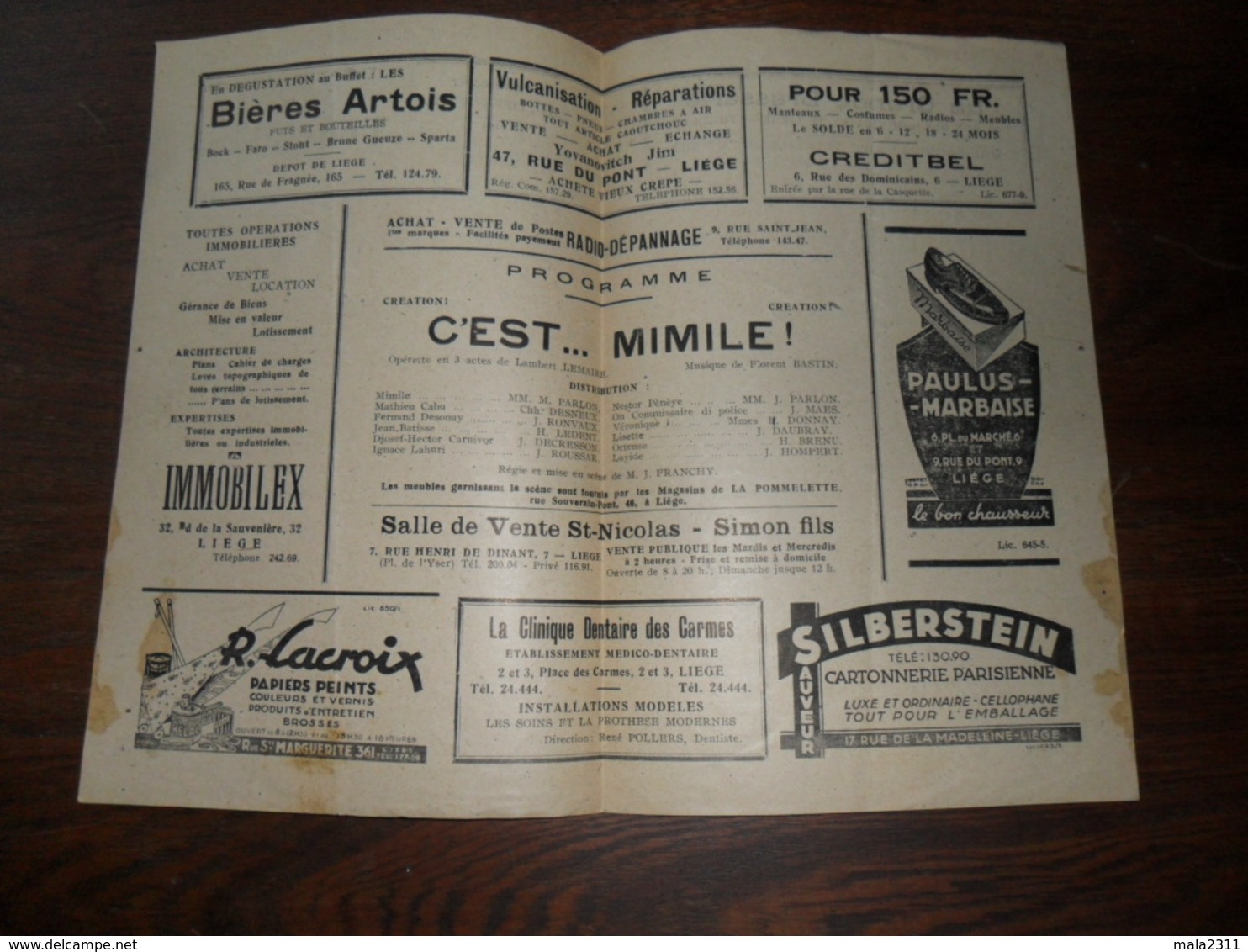 ANCIEN PROGRAMME / THEATRE WALLON DU TROCADERO / 27ième  ANNEE / 1943 - Programmes