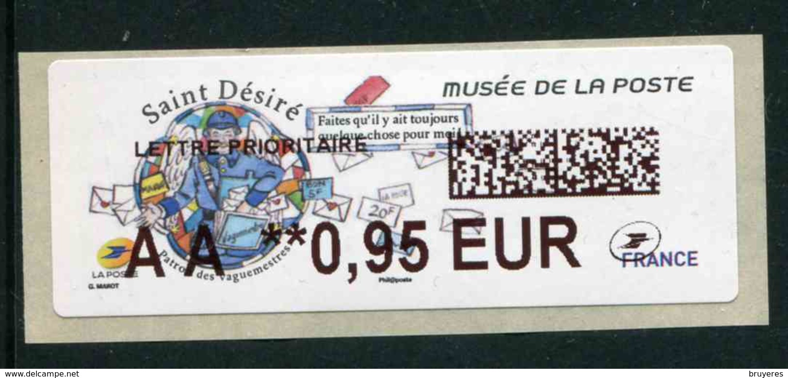 LISA 2 De 2018 - AA **0.95 EUR  - LETTRE PRIOPITAIRE - MUSEE DE LA POSTE - Saint Désiré Patron Des Vaguemestres" - 2010-... Viñetas De Franqueo Illustradas