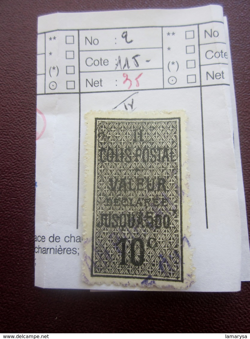 Timbre Colis Postal Algérie Ex Colonie Française VD Valeur Déclarèe Jusqu' à 500/10c Colis Postaux N°2 Oblitérè-Type IV - Postpaketten