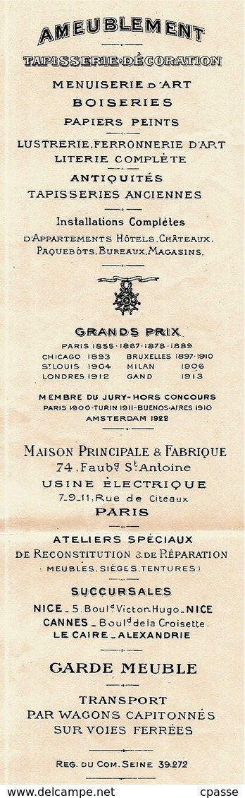Courrier Commercial KRIEGER L.P.A. Colin AMEUBLEMENT Faubourg St Saint-Antoine 75012 PARIS - 1900 – 1949