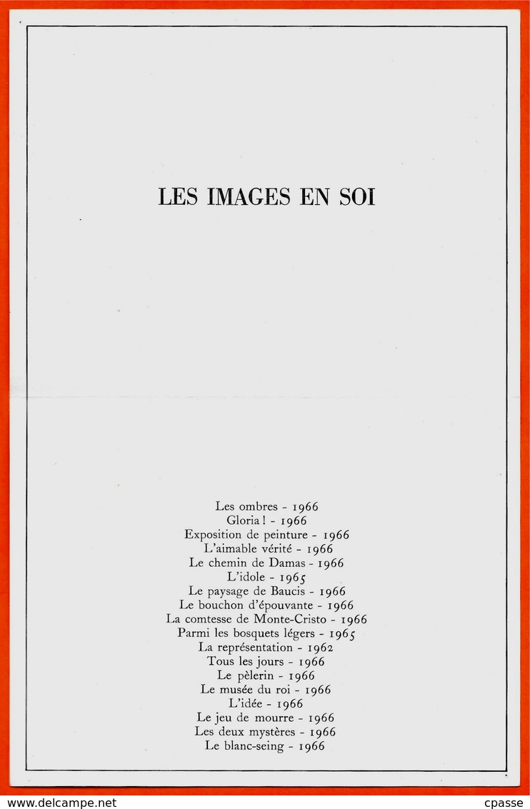 Carton D'Invitation EXPOSITION Du Peintre Belge MAGRITTE 1967 Galerie Jolas Boulevard St Saint-Germain 75007 Paris * ART - Autres & Non Classés