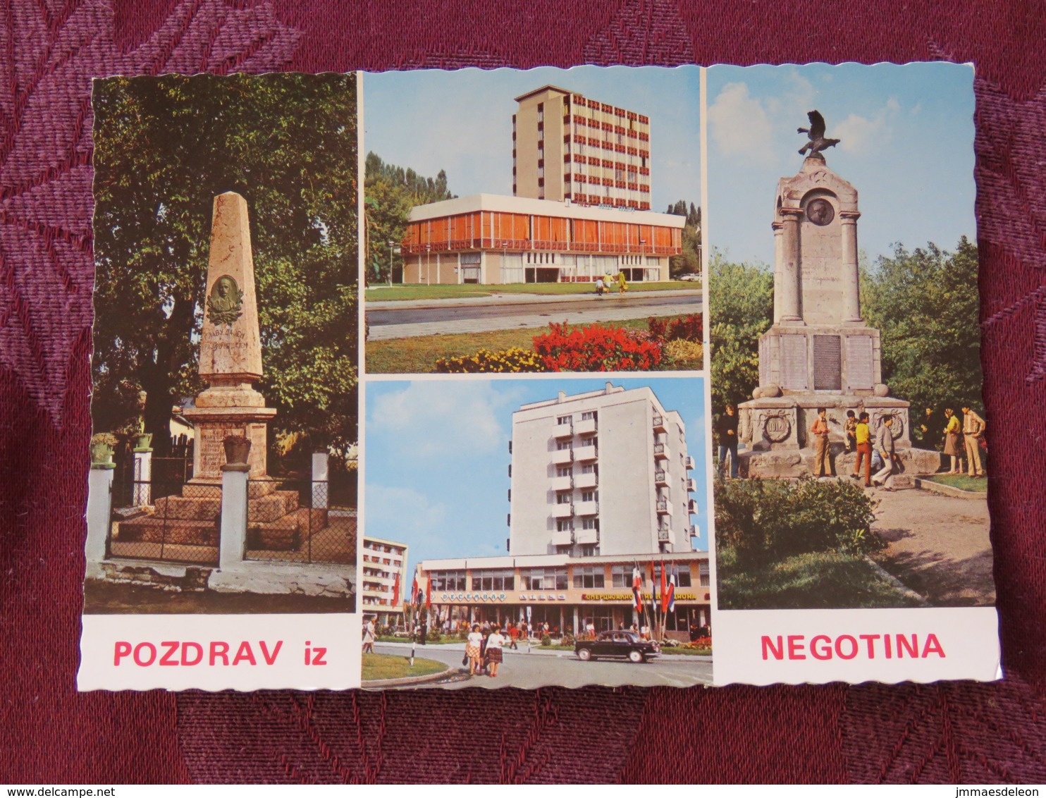 Serbia Unused Postcard Negotin Multiview Statue Hotel - Serbie