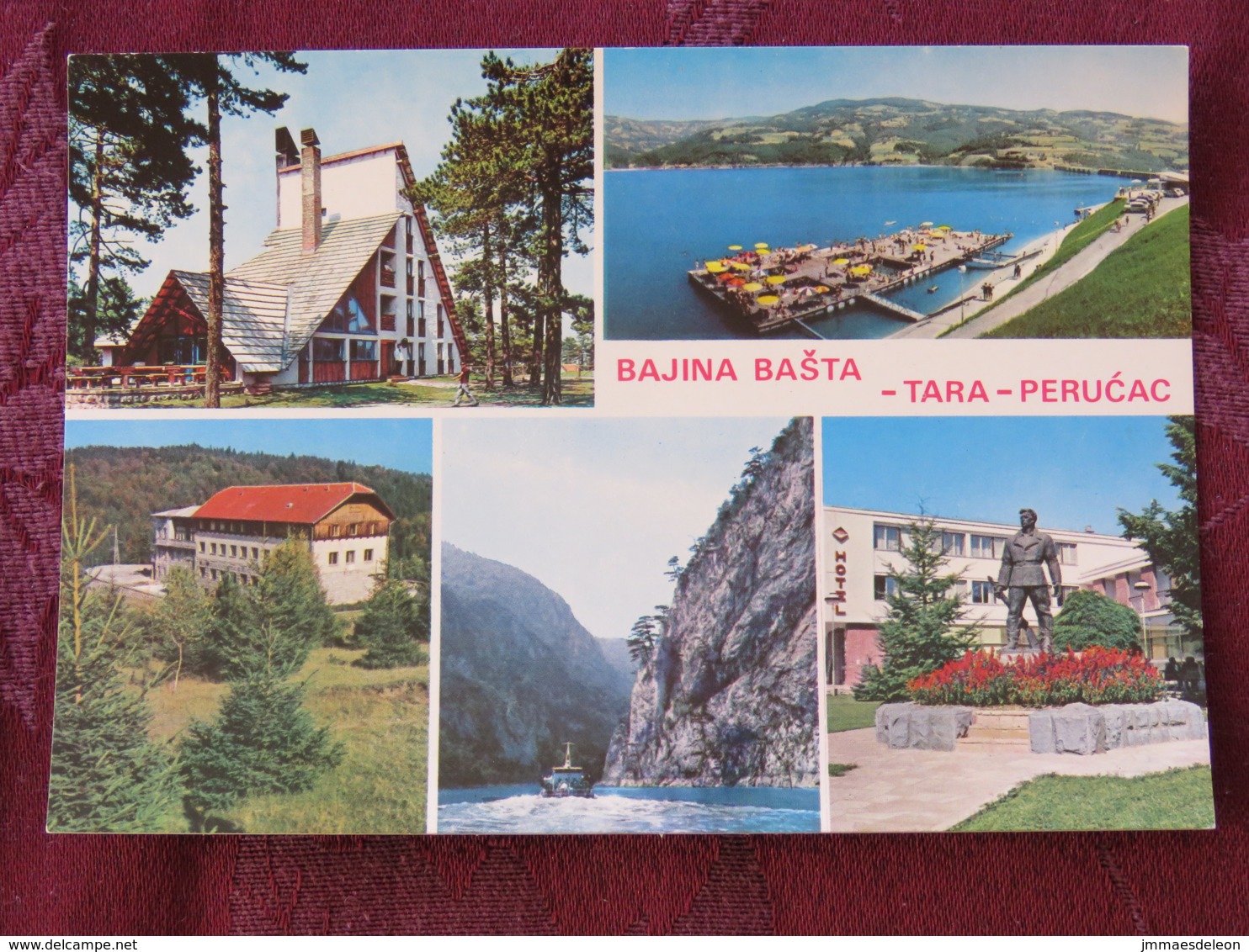 Serbia Unused Postcard Perucac Tara National Park Multiview Boat River Lake Monument - Serbie