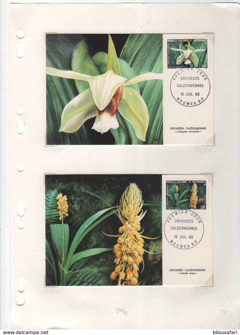 Nouvelle-Calédonie > 2 Cartes-maximum N° 520 & N 521-ORCHIDEES - Cartoline Maximum