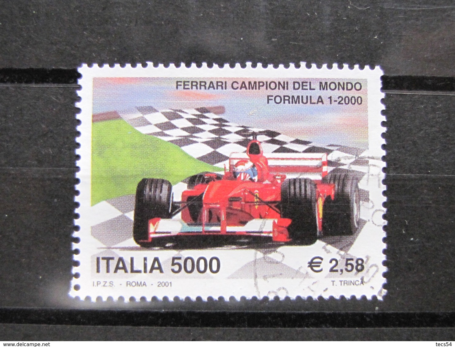 *ITALIA* USATI 2001 - FERRARI CAMPIONE F1 - SASSONE 2525 - LUSSO/FIOR DI STAMPA - 2001-10: Used