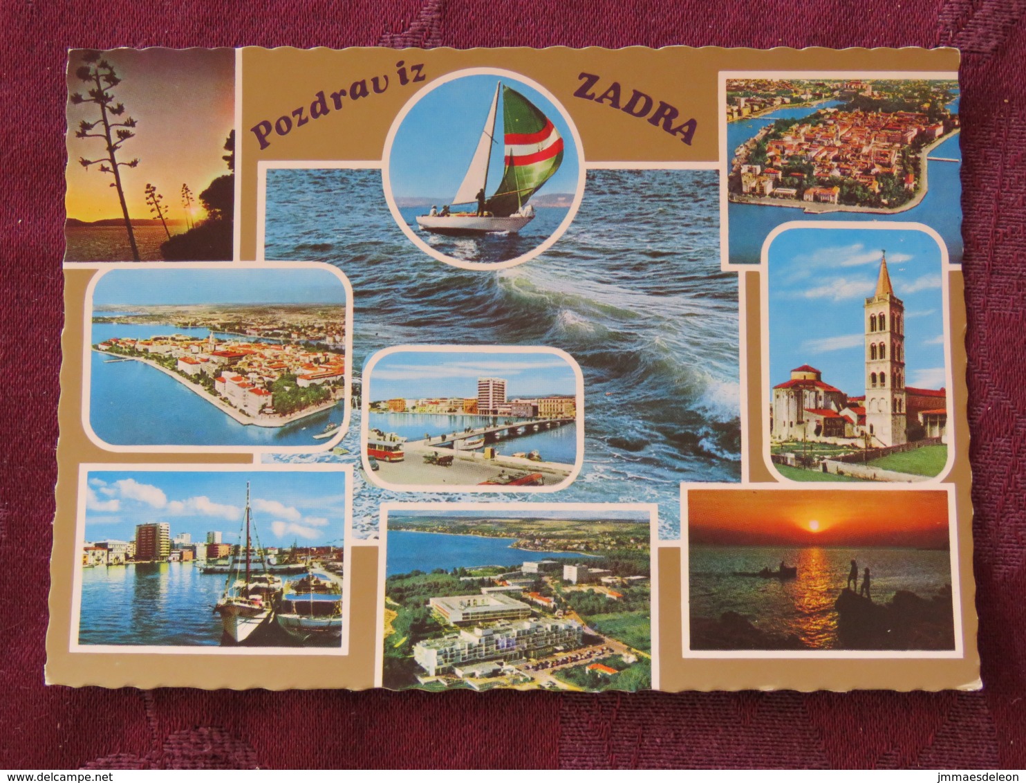 Croacia Unused Postcard Zadar Zadra Multiview Church Panorama Coast Boat - Croatie