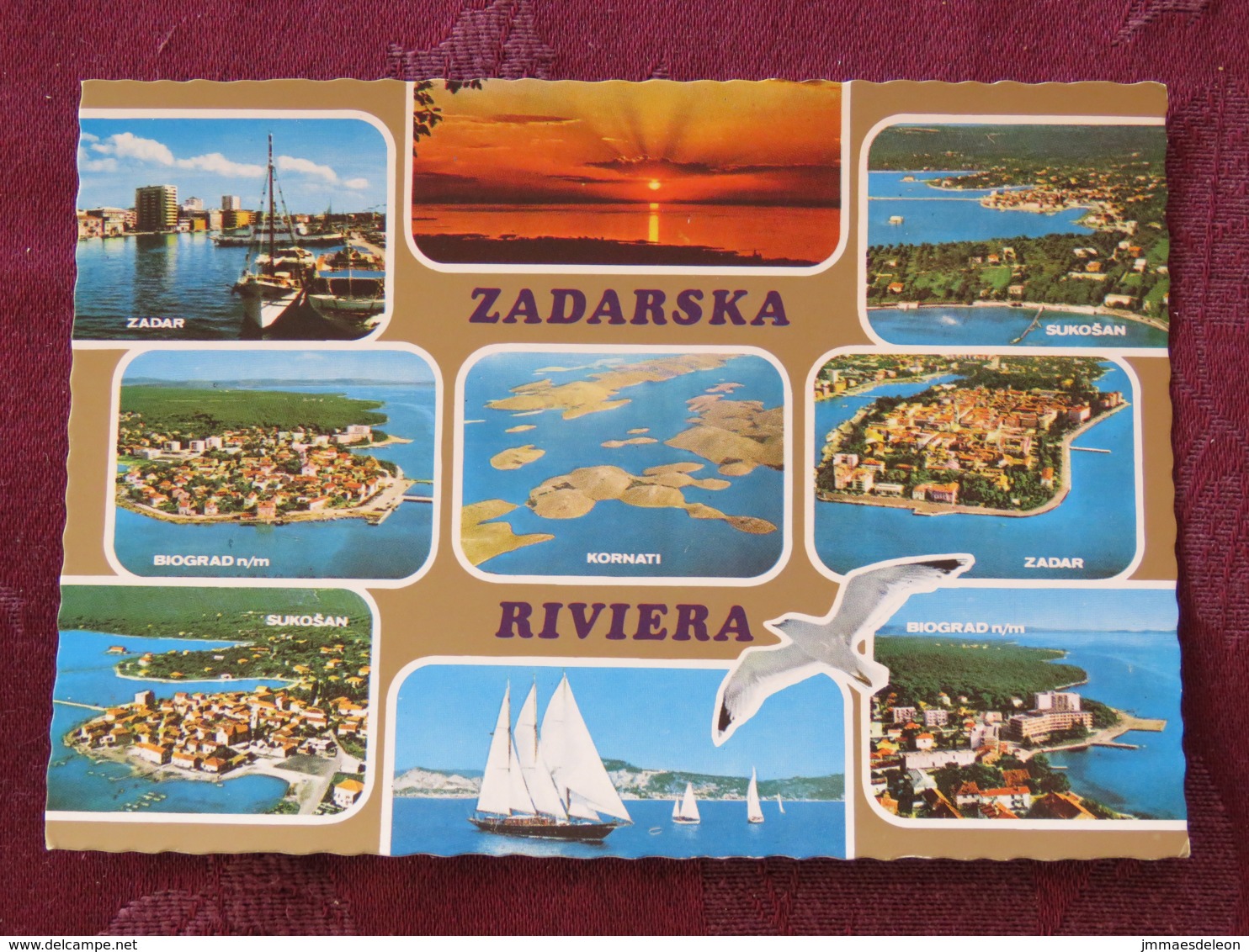 Croacia Unused Postcard Zadar Zadra Multiview Church Panorama Coast Boat Ship - Croatie